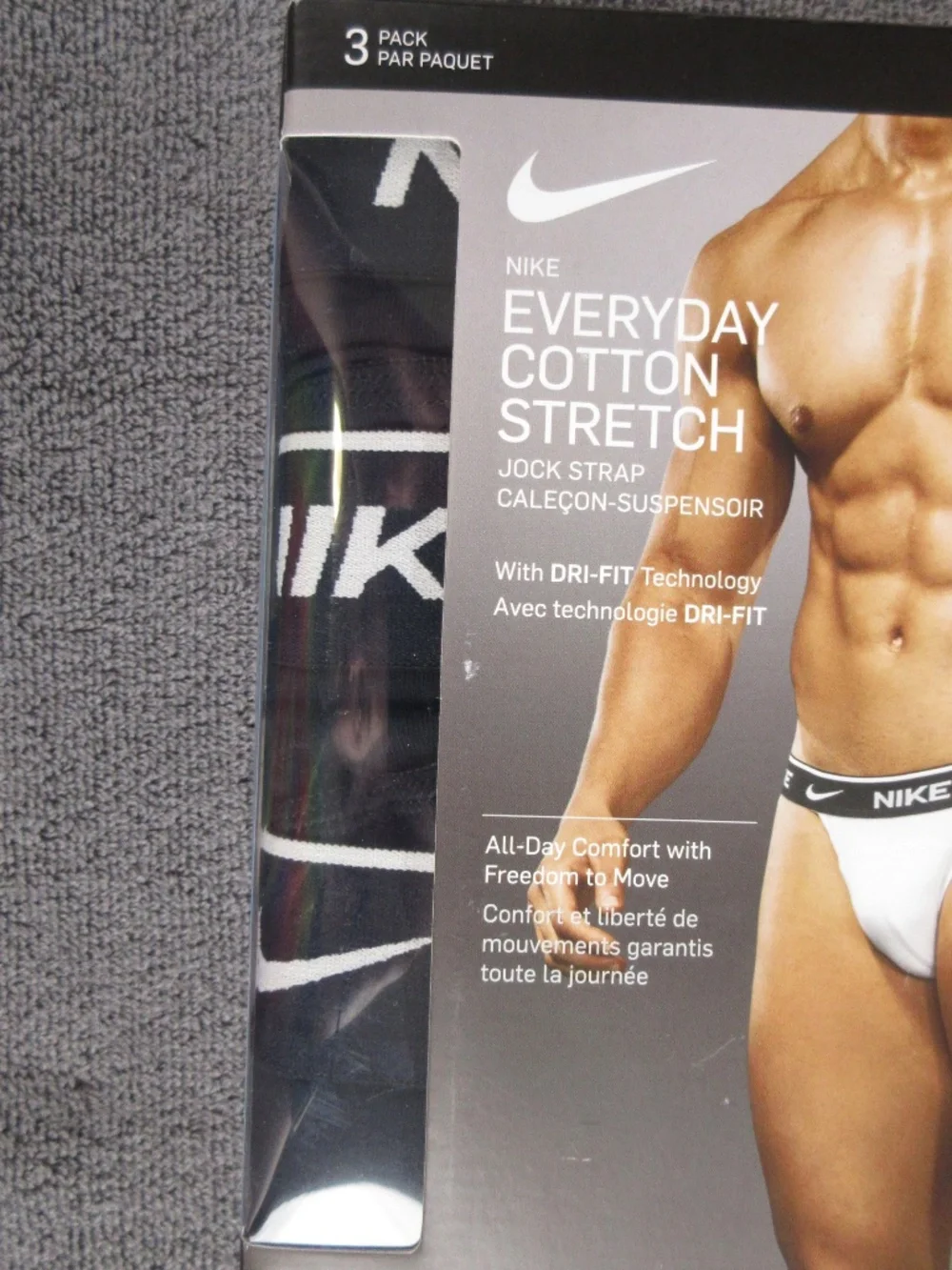 Men's Nike Everyday Cotton Stretch Jock Straps - 3 pack